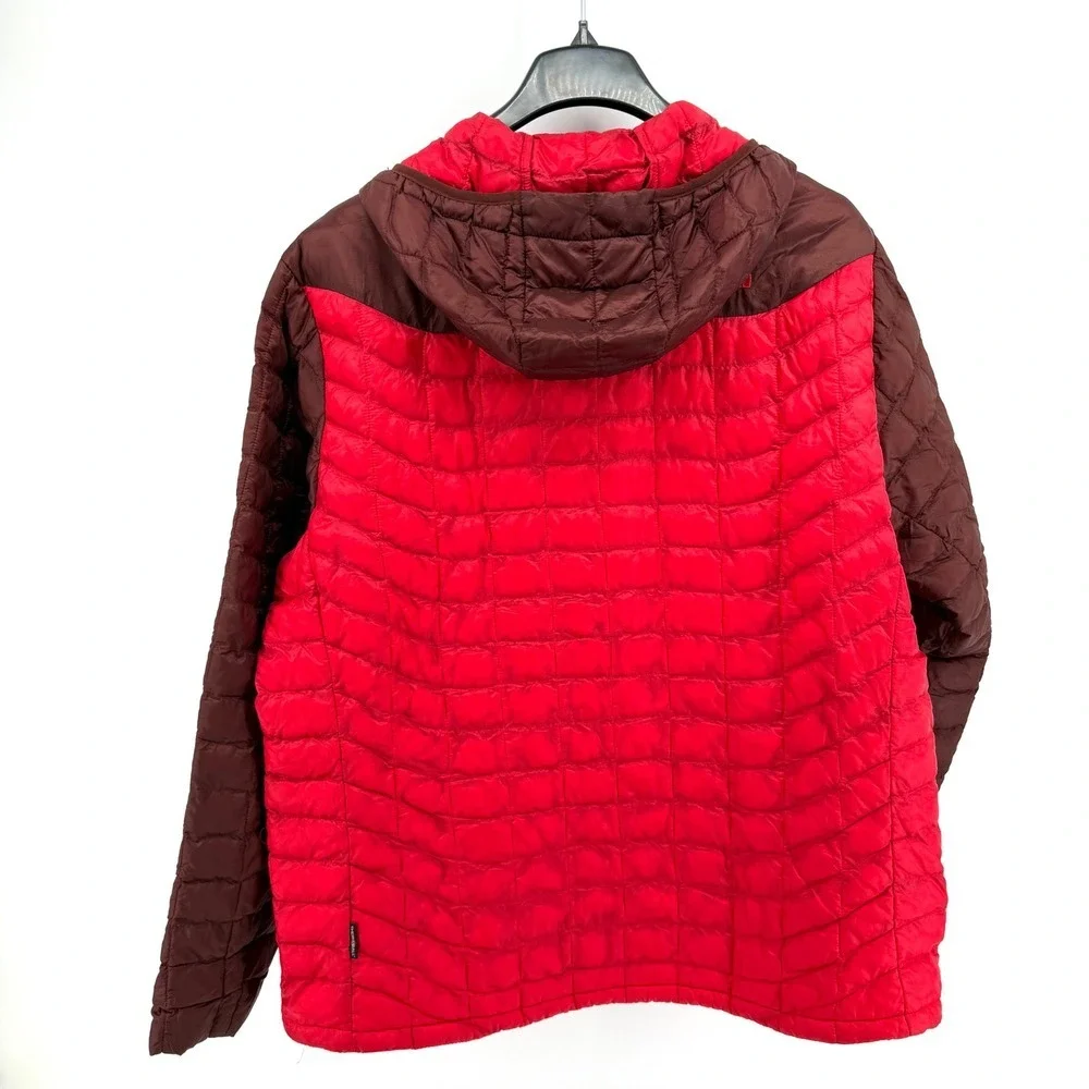 The North Face Thermoball Mens XXL Pre-Owned‎ Hooded Puffer Jacket Red Brown
